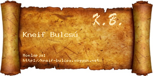 Kneif Bulcsú névjegykártya