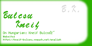 bulcsu kneif business card